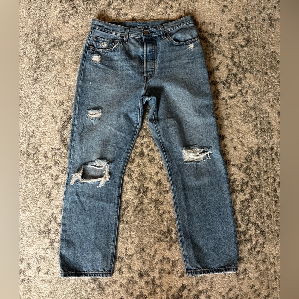 Levi's Distressed Blue Jeans